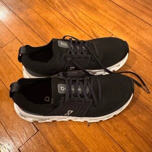On Running Black and White Athletic Shoes